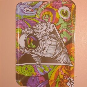 Astronaut design metal rolling tray